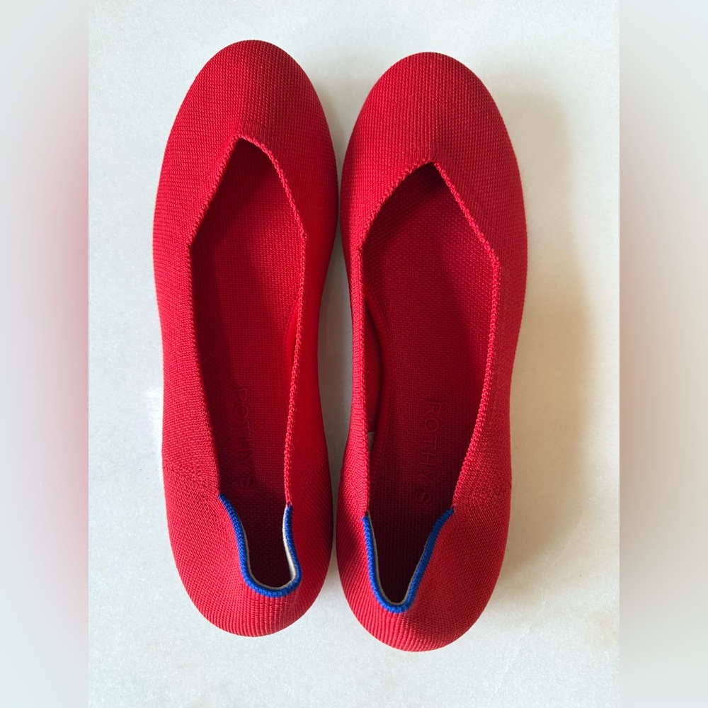 Rothy's Red Round Toe Flats 10W